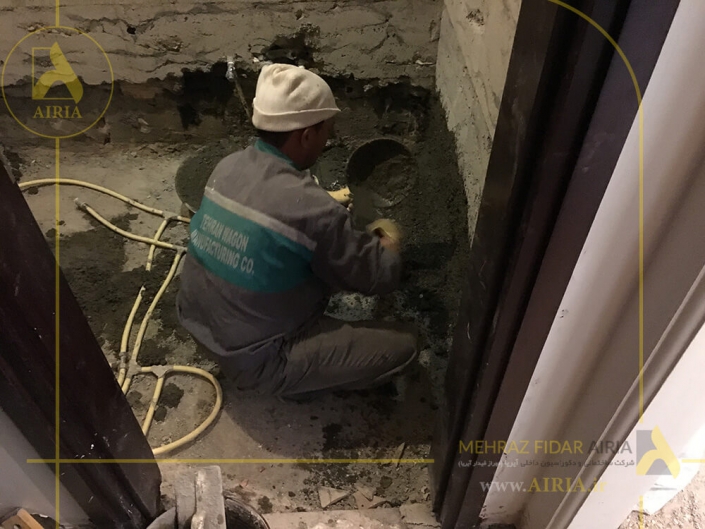 کف سازی در بازسازی سرویس مشترک دفتر کار اداری در تهران - الهیه