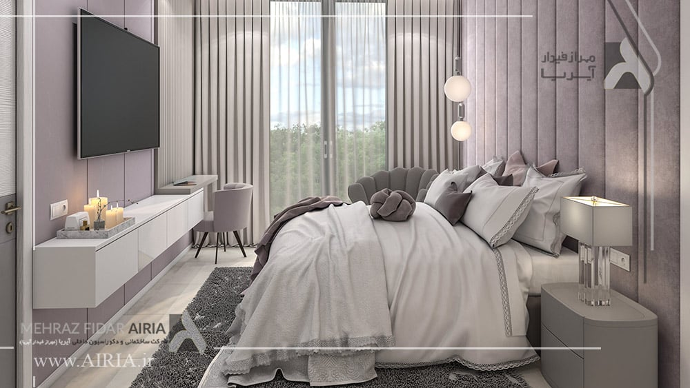 طراحی داخلی اتاق خوابهای ویلا توسط شرکت دکوراسیون داخلی آیریا