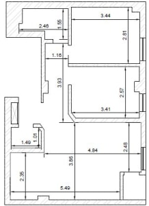 نقشه وضع موجود منزل مسکونی برای طراحی داخلی آن