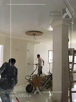 سالن خانه در حال بازسازی