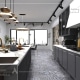 تصویر بخش شمالی آشپزخانه در طراحی دکوراسیون داخلی ویلای دوبلکس در رویان
